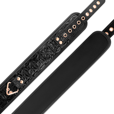 Collare BDSM con Guinzaglio in Pelle Vegana Oro Lucido